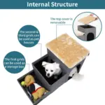 3-Step Plush Dog Stairs and Storage - Image 3