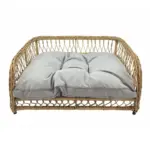 Jacob Outdoor Wicker Rope Elevated Dog Bed, Natural - Image 2