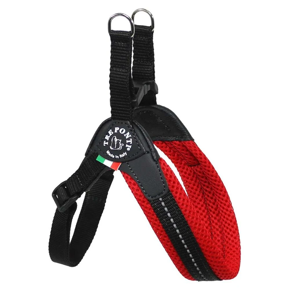 84-Copy_2000x.webp Tre Ponti Mesh Adjustable Girth Easy Fit Pet Harness, Red - Image 1