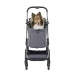 Ibiyaya Maxi Deep Carriage Pet Stroller, Twin Grey - Image 8