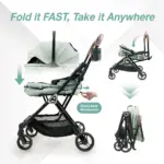 Ibiyaya Tinker Small Detachable Pet Stroller, Sage Green - Image 4