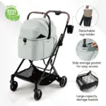 Ibiyaya Tinker Small Detachable Pet Stroller, Sage Green - Image 9
