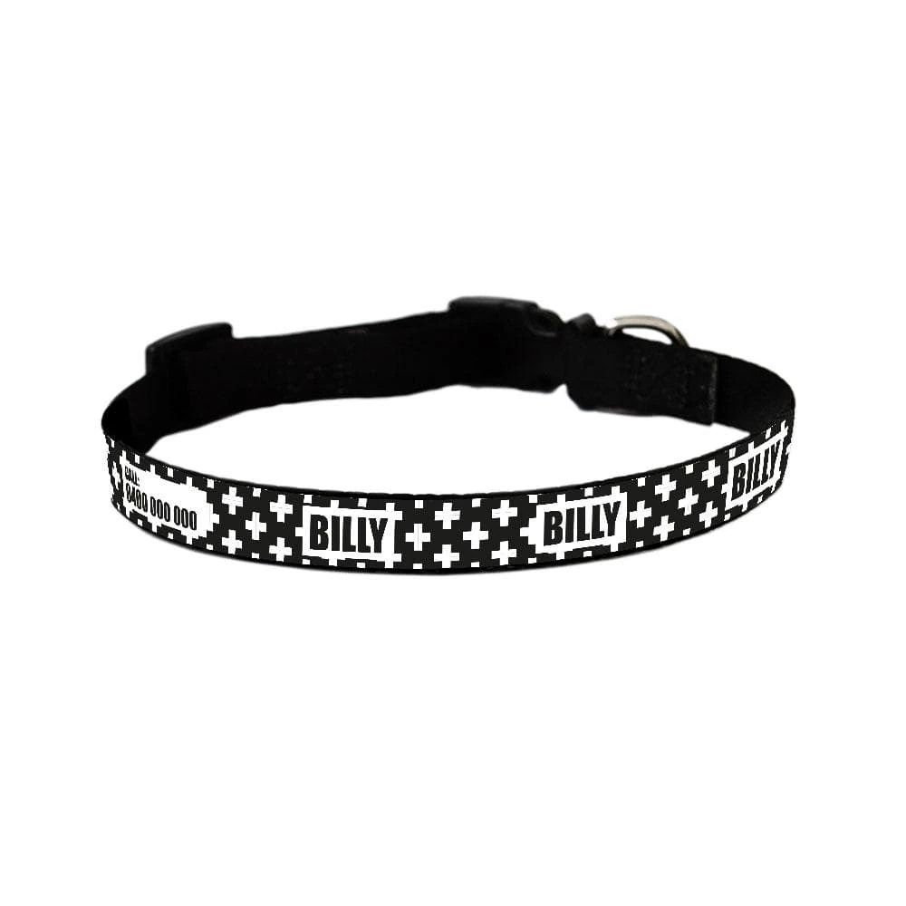 id-pet-dog-collar-small-31-41cm-personalised-dog-collar-monochrome-cross-3907998908519_2000x.webp Personalised Dog Collar - Monochrome Cross - Image 1