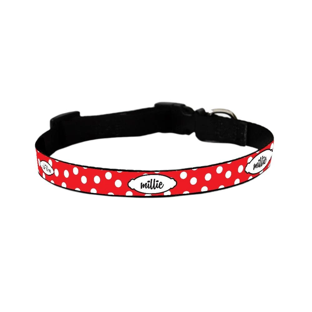 id-pet-dog-collar-small-31-41cm-personalised-dog-collar-spots-red-3907991076967_2000x.webp Personalised Dog Collar - Spots Red - Image 1