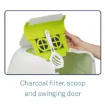 Moderna Flip Cat Enclosed Cat Litter Box, Warm Grey - Image 5