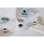 Mayitwill Cat Castle Semi Closed Litter Box, Morandi Green - Image 8