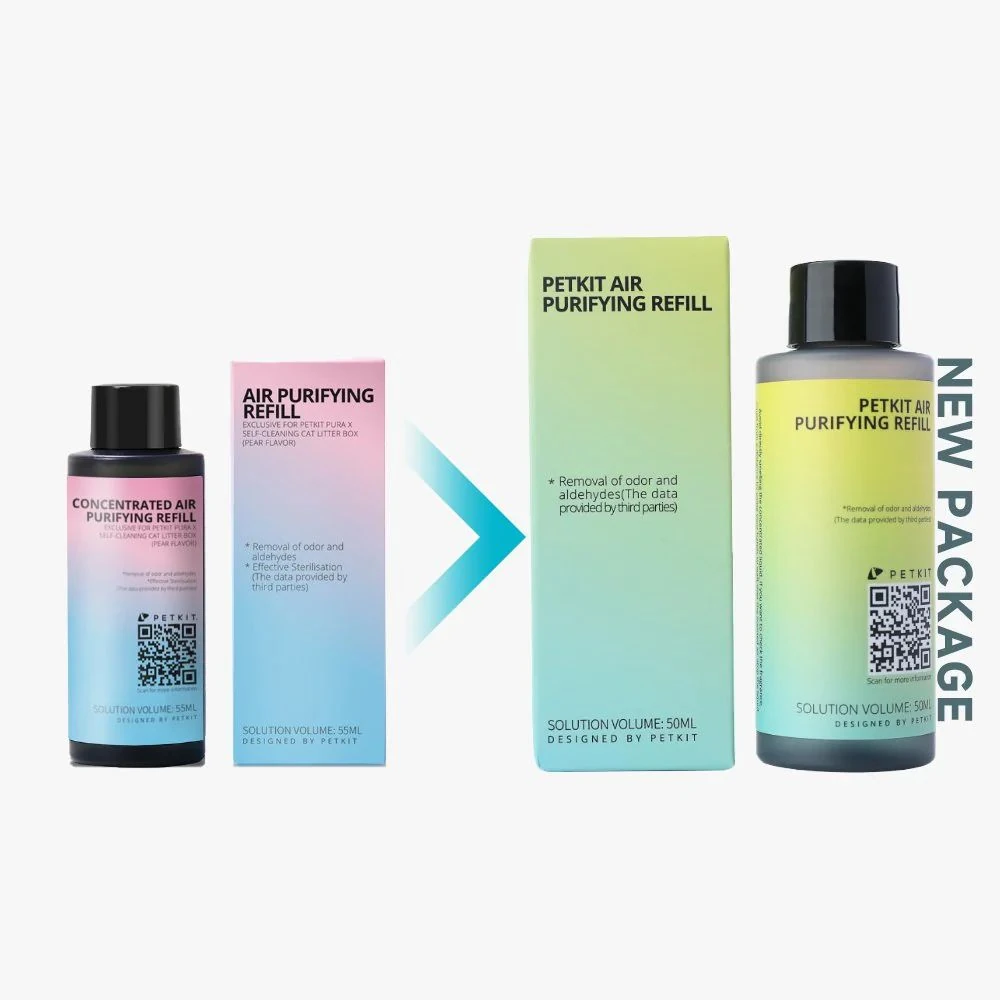 owner cleaning michu cat litter tray